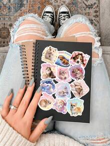 50pcs Cute Pet Animal Sticker Pack, Mixed Cute Puppy, Kitten, Rabbit, Hamster Theme Stickers, Suitable For Teenagers' Planner, Scrapbook And Daily Items DIY Decoration Sticker Accessories - Multicolor - View 2