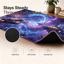 1pc Galaxy Space Gaming Mouse Pad, Futuristic Spaceship And Cosmic Portal Artwork, Large Extended Desk Mat For Keyboard And Mouse, Non-Slip Computer Pad For Gamer Room, Office And Home Setup - View 7