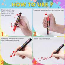 18/24 Colors Acrylic Marker Set, Water-Based Art Pens, Suitable For Glass, Canvas Painting, Wood, Ceramic, Stone Painting, Greeting Card Making And DIY Crafts - Set - View 5