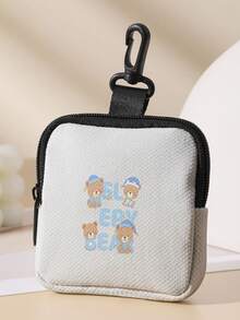 1 buah Dompet Koin Mini Motif Beruang, Penutup Resleting, Kantong Kecil dengan Kait Putar untuk Earphone, Koin, Kunci, dan Barang Kecil Lainnya, Dapat Digantung di Ransel - MultiWarna - View 8