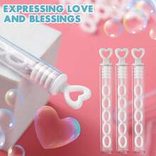 12/26pcs White Heart-Shaped Perforated Bubble Sticks (Liquid Not Included), Holiday, Wedding, Party Supplies - Multicolor - View 6