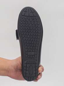 2026 New Gold Buckle Elegant Slip-On Loafers Lightweight Comfortable Versatile Rubber Flat Shoes Black - Black - View 8