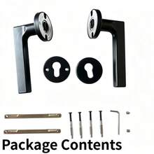 Indoor Black Door Handle (Lock Body And Lock Cylinder Not Included), Built-In Spring To Prevent Sagging, Home Door Lock Hardware Tool Accessory, Comfortable Grip, Easy Installation, Christmas/Autumn/Halloween Decoration, Suitable For Other Locks - Black - View 3