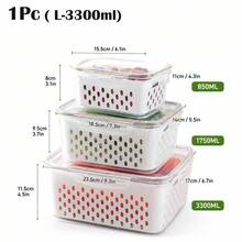 1/2/3pcs Large Fridge Storage Boxes With Lids, Fruit And Vegetable Storage Containers, Kitchen Food Organizer Boxes - Multicolor - View 11