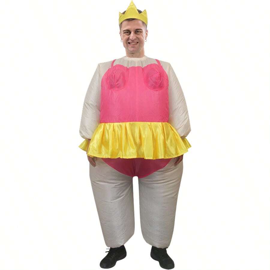 Halloween Christmas Party Red Ballet Inflatable Costume, Unisex Inflatable Costume, Holiday Personalized Outfit Inflatable Costume, Blower Included, Battery Not Included - Red - View 1