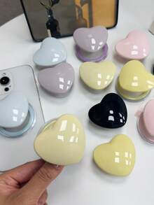 1pc INS Heart-Shaped Phone Stand, Desktop Foldable Portable Airbag Phone Holder, Compatible With Android & Apple 11 Pro Max/12 Pro Max/13 Pro Max/14 Pro Max/15 Pro Max/16 Pro Max/17 Pro Max/18 Pro Max - Multicolor - View 1