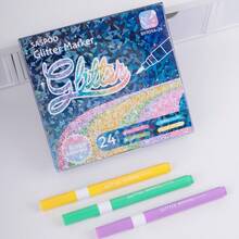 SASPOO 60/48/36/24/12 Colors Glitter Markers, Colorful Markers, Coloring Markers Set, Suitable For Painting, Illustration, Handicrafts, Back To School Season For Coloring Books And Other DIY Projects, Applicable To Paper, Fabric, Wood, Rock, Plastic, Glass, Ceramic, Pumpkin, Metal, Etc., Easter, Thanksgiving, Halloween, Christmas Gifts And Supplies - Multicolor - View 11