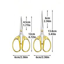 Ultra-Sharp Stainless Steel Scissors 1/2/3pcs Set, Durable Multi-Purpose Office & Craft Scissors, Suitable For Home, School, Sewing | Perfect Christmas & Halloween Gift, Essential For Crafts | Ergonomic Handle - Gold - View 20