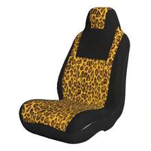 Universal Driver/Passenger Car Seat Cover, Classic Yellow Leopard Print Apron Style Element Printed Car Interior Decor Seat Cover, Breathable Fabric, Soft And Comfortable, All-Season Universal, Car Interior Decoration Protection Cover - Multicolor - View 13
