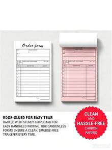 2/5 Packs Thanks Receipt Book With Cardboard, 2-Part Carbonless Invoice Order Book, Small Business Receipt & Invoice Book, Business & School Supplies, Back To School - Consolidated Order - View 2