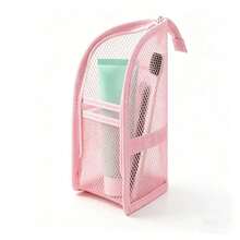 1pc Portable Mesh Toiletry Bag, Small Travel Toothbrush Storage Bag, Multi-Functional Makeup Brush Organizer, Cosmetic Carry-On Storage Bag - Multicolor - View 9