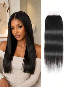 ARABELLA 6x5 Transparent Lace Frontal Hair Piece 8-20 Inch Straight Hair Free Parting 100% Human Hair Extensions Pre-Plucked Hairline Natural Hairline Natural Color Bleached Knots Soft And Smooth - SNatural - View 1
