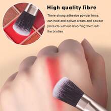 18pcs And 1pc Gift Makeup Brushes Set, Soft Dense Cosmetic Brushes For Foundation Powder Blush Eyeshadow Concealer Contour Highlight, Complete Face & Eye Makeup Brush Kit, Handles For Makeup Beginners And Daily & Party Makeup Application - Multicolor - View 5