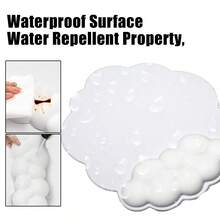 1pc Cloud-Shaped Ergonomic Wrist Rest Mouse Pad, Memory Foam Filled, Leather Surface, Waterproof & Anti-Slip PU Bottom, Slow Rebound Wrist Support Cushion, Relieves Wrist Fatigue, Easy To Clean, Cute Office Gaming Home Desktop Accessory - View 8
