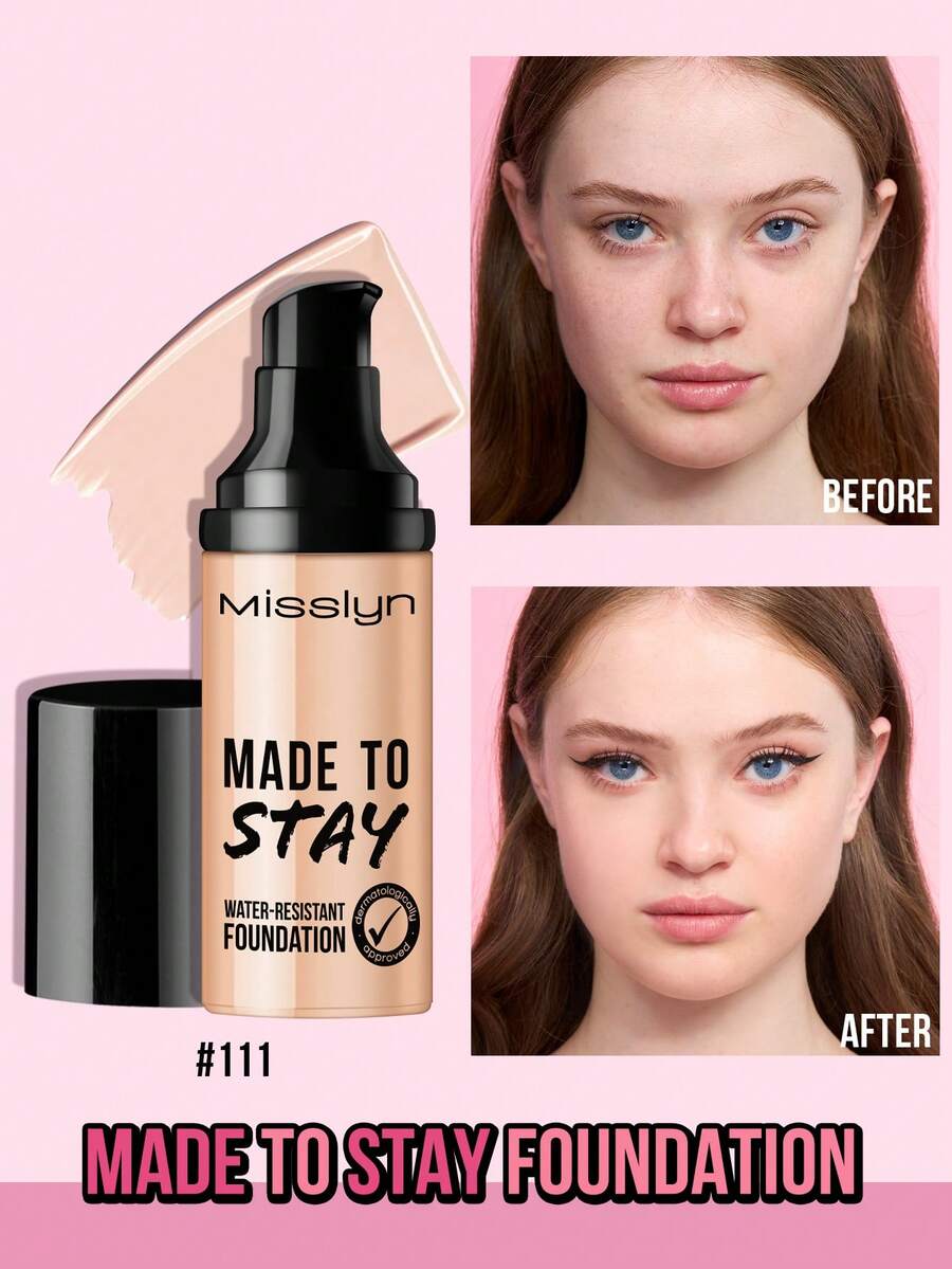 MISSLYN 1件裝 Made To Stay 防水底妝，高遮瑕乳霜底妝，持久抗暈染，均勻膚色滋養奶油質地，臉部底妝，萬聖節妝容，日常/派對/Y2K，柔美妝感/夏季/沙灘，底妝