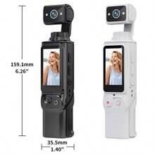 Action Camera, 2-Inch HD Video Recorder, Portable Video Recording Device, Handheld POV Pocket Sports Gimbal Camera, 1080P Anti-Shake 180° Rotating Lens Camera, Law Enforcement Body Camera, USB-C Charging, 2-Inch CMOS, Perfect For Video And Video Recording, Ideal For Life Recording And Travel, Student Gift - View 7