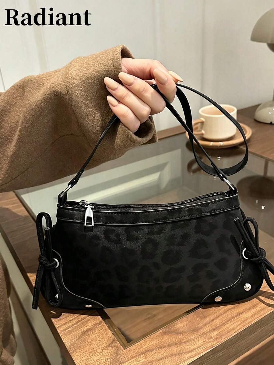 1pc Vintage Bow Decor Shoulder/Underarm Baguette Bag Suitable For Dates ...