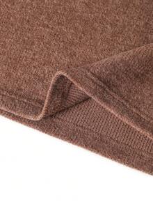 Men's Slim Fit Crew Neck Long Sleeve T-Shirt, Spring/Autumn - Brown - View 3
