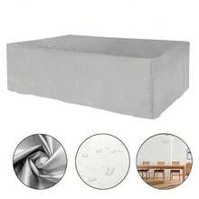 Multi-Size Large Rectangular Table Cover Garden Furniture Protective Cover UV Resistant Suitable For Outdoor Use - Silver - View 3