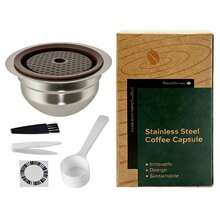 Silver 304 Stainless Steel Reusable Coffee Capsule, Refillable Pod With Silicone Seal For Vertuo Coffee Machines - View 5