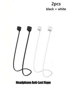 2pcs/1pc Portable Travel Earphone Anti-Loss Lanyard, Soft Silicone Wireless Earphone Strap, Outdoor Running And Vacation Travel Accessory - Multicolor - View 13