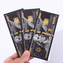 2026-1pc Black & Gold 100 Amount Gold Foil Currency Commemorative Coin, Double-Sided Colorful Dollar Commemorative Card - Birthday Gift - Graduation Gift - Halloween Gift - Christmas Gift - Gift - Multicolor - View 1