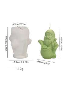 Christmas Gift Santa Claus Silicone Mold DIY Handmade Candle Aromatherapy Plaster Soap Silicone Mold - White - View 3