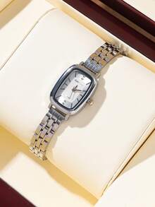 CARYINO-Women's Classic Fashion Small Square Watch, Sunburst Gradient Minimalist Dial, Designer Strap, Can View Time, Suitable For Daily, Holiday, Party, Wedding, Back To School, Christmas, Thanksgiving, Halloween, Easter And Other Occasions, Best Gift For Women - one-size - View 5