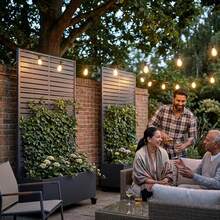 Galvanized Steel Screen Planter With Wheels, Movable Metal Raised Garden Bed, Privacy Partition Trellis, Suitable For Courtyards, Balconies, And Terraces - Grey - View 6