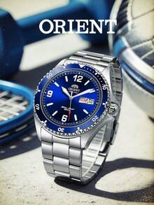 Jam Tangan Selam Otomatis Orient Mako II Pria, Dial Hitam, Gelang Baja Solid, Tahan Air 200m, Jam Tangan Selam Kalender FAA02001B9 - Perak - View 3