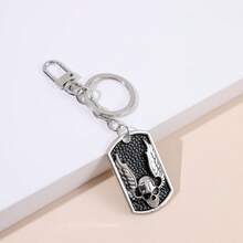 Vintage Metal Keychain Pendant, Antique Silver Key Ring, Decorated With Skull, Dog Tag, Mechanical Robot And Bodybuilder Charms, Suitable For Backpack Decoration And Car Key Storage Organization - Multicolor - View 11