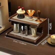 Solid Wood Wine Rack Display Stand, Small Home Bar Cabinet For Dorm, Fruit Wine & Beverage Cocktail Storage Desktop Organizer - Multicolor - View 7