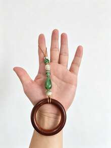 OBOVAY Wooden Ring Beaded Towel Hook, Decorative Towel Rack For Bathroom, Kitchen And Bedroom, Christmas Home Decor, Autumn Home Decor, Rustic Farmhouse Style, Storage And Organization Decor For Room, Living Room, Bathroom And Kitchen - Multicolor - View 11