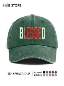 1pc Men's Letter Print Baseball Cap, Casual Adjustable Lightweight Comfortable Duck Bill Hat, Unisex Multi-Functional Vintage Washed Hat, Halloween Decorative Hat - A - View 14