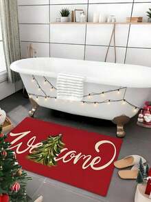Keset Pintu Bermotif Tema Selamat Datang Natal, Anti Selip, Menyerap Air, Mudah Dibersihkan, Keset Pintu Persegi Panjang, Dekorasi Pintu Liburan Musim Dingin Natal - Beraneka warna - View 6