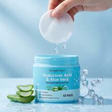 Hyaluronic Acid Cleansing & Moisturizing Cotton Pads, Pore/Exfoliation Cleansing & Moisturizing & Nourishing, Refreshing Feeling, Suitable For All Skin Types - Flip-Top Pack - View 2
