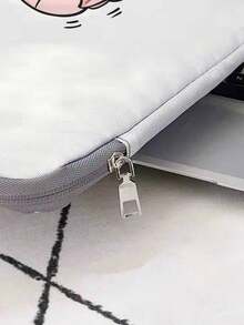 1pc Pink Tulip Print Laptop Sleeve, Shockproof Zipper Notebook Protective Bag, Portable Computer Case For School Office Travel - Multicolor - View 5