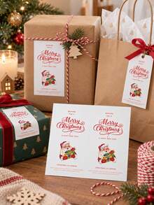50 Buah Stiker Segel Kado Natal, Label Selamat Natal, Dekorasi Pembungkus Kado Liburan Meriah, Segel Kemasan Perekat, Perlengkapan Kotak Suvenir Pesta - MultiWarna - View 2