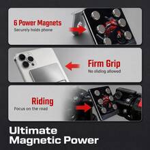 Motorcycle Magnetic Phone Holder, 6 Strong Magnets Anti-Shake Phone Mount, L-Shaped Metal Extension Base No-Drill Handlebar Phone Bracket, Suitable For Motorcycle Riding GPS Navigation (Random Pattern Shipped) - Multicolor - View 3