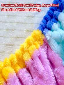 1件裝厚實柔軟仿兔毛床墊套(單人彈性床單),觸感溫暖、透氣吸濕,深口袋彈性床單,360°防滑床墊套,適合臥室裝飾,易拆卸且可機洗 - 彩虹 - 查看 10
