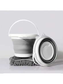 1pc Multi-Purpose Foldable Water Bucket With Handle, Silicone Collapsible Bucket, Portable Folding Bucket For Camping, Fishing, Car Washing, Gardening, Saves 70% Space When Folded, Fits In Small Corners, Suitable For Small Apartments And RVs, Silicone Body With Sturdy PP Frame, Flexible And Stable, Resistant To Deformation, Durable, Built-In Handle For Easy Carrying, Lightweight And Strong, Comfortable Grip When Filled With Water - Multicolor - View 2