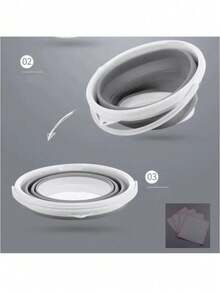 1pc Multi-Purpose Foldable Water Bucket With Handle, Silicone Collapsible Bucket, Portable Folding Bucket For Camping, Fishing, Car Washing, Gardening, Saves 70% Space When Folded, Fits In Small Corners, Suitable For Small Apartments And RVs, Silicone Body With Sturdy PP Frame, Flexible And Stable, Resistant To Deformation, Durable, Built-In Handle For Easy Carrying, Lightweight And Strong, Comfortable Grip When Filled With Water - Multicolor - View 7