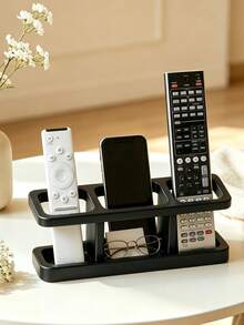 1pc Remote Control Holder, 3-Tier Hollow Storage Rack, Multi-Size Remote Control Stand For Desktop, Living Room/Coffee Table Display Rack, Autumn Home Decor, Bedroom/Living Room/Study/Home Decorative Storage, Christmas, New Year, Essential Storage For Rental Homes, Best Choice For Housewarming Gifts - Multicolor - View 12