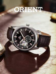 Orient RA-AR0005Y10B Automatic Mechanical Watch Black Open Heart Dial Embossed Strap Men Wrist Watch - Silver - View 2