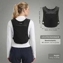 Running Vest Backpack With 2L Water Bladder Women Men, Hydration Vest Lightweight & Breathable Running Backpack, Hydration Backpack, Water Backpack, 5L Capacity Adjustable Black Hydration Vest - Black - View 4