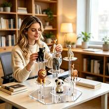 Hexagonal Tiered Acrylic Display Stand,Multi-Tier Design For Space-Saving Storage, Efficiently Organizing Coffee Gear, Cups, And Kitchen Clutter. Build A Cozy Coffee Nook, Instantly Turning The Corner Into Both Storage And Display Space - Diamond-shaped Rack - View 4