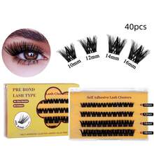 40 Clusters DIY Self-Adhesive Eyelash Extension Kit D Curl Single Lashes, Suitable For Beginners, Reusable - Perfect For Daily Wear, Parties, Travel And Gifts - View 11