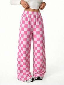 2pcs Young Girls Casual Random Plaid, Loose Wide Leg, Soft, Suitable For Daily Wear, Back To School, Autumn/Winter Fall - Multicolor - View 6
