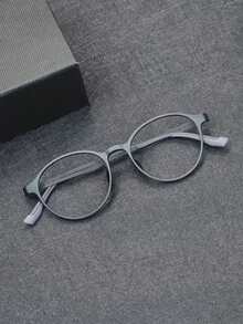 Ultralight Retro Small Oval Glasses Man And Women Rubber Titanium High Quality Protect Eyeglasses Frame Suitable For Daily Wear Transparent Glasses - A - View 2