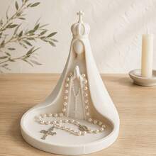 1pc Crown Cross Stitch Bead Tray, Cream White Jewelry Dish, Used For Holding Cross Stitch Beads, Necklaces, Rings And Small Keepsakes, Bedroom, Bedside Table And Home Prayer Corner Desktop Decor - Multicolor - View 5